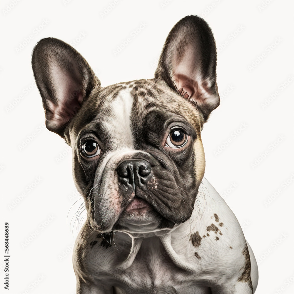 French Bulldog Dog looking at camera, Photo Studio, Generative AI