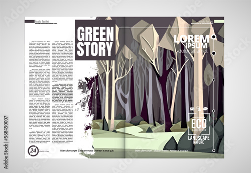 Brochure, ebook or presentation mockup ready for use, vector illustration easy to editable