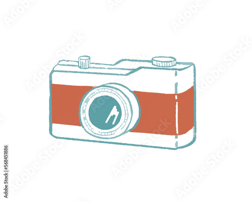 カメラ　写真　線画イラスト
