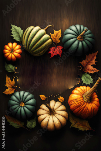 Wallpaper Mural Happy Thanksgiving greeting text with colorful, generative ai Torontodigital.ca