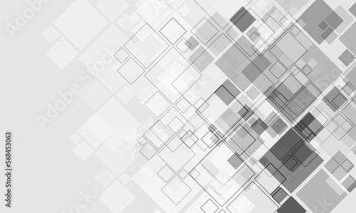 Technology grey squares data media geometric with blank space design modern futuristic background vector