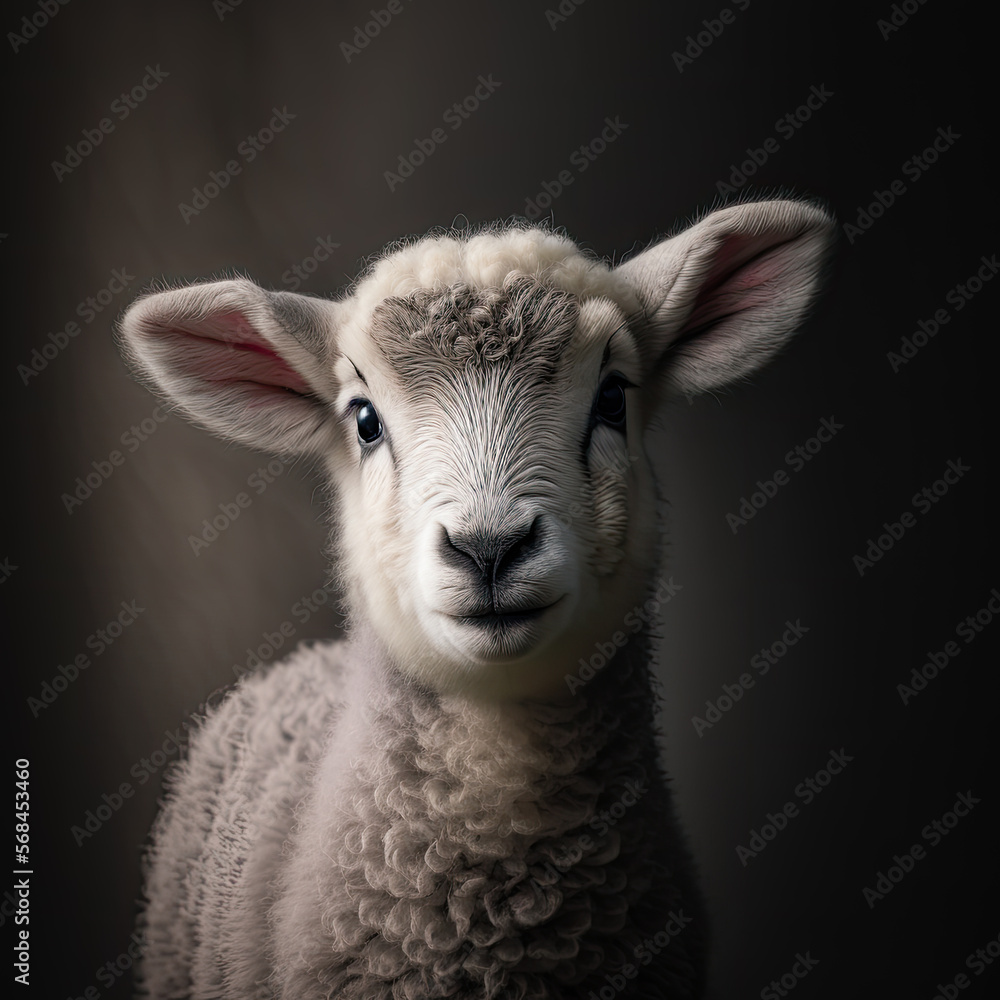 Fototapeta premium Spring Lamb-Baby Sheep Portrait 