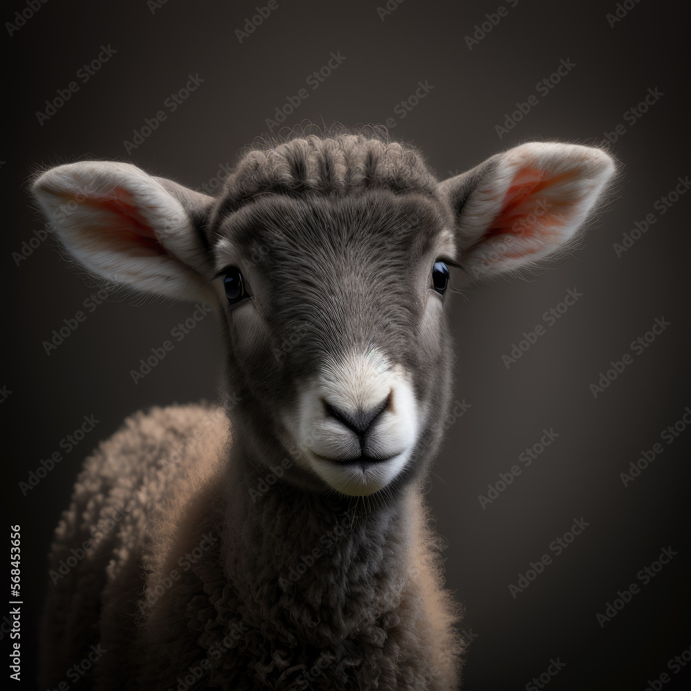 Fototapeta premium Spring Lamb-Baby Sheep Portrait