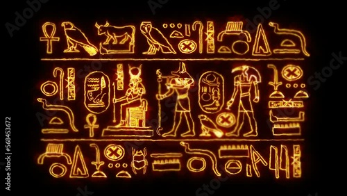 Ancient Egypt Symbols Animation Transparent Alpha Video photo