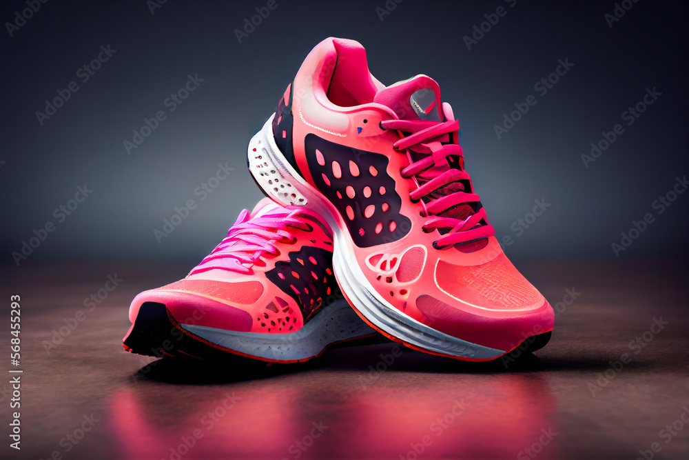 Woman Sport Shoes.  Generative AI.