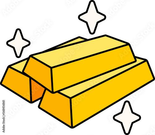 Gold wealth bars assets monetary treasury currency investment Colored Outline