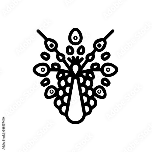 peacock line art vector illustration