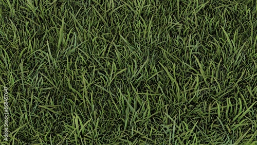 Organic background with green grass texture. 3D render illustration.