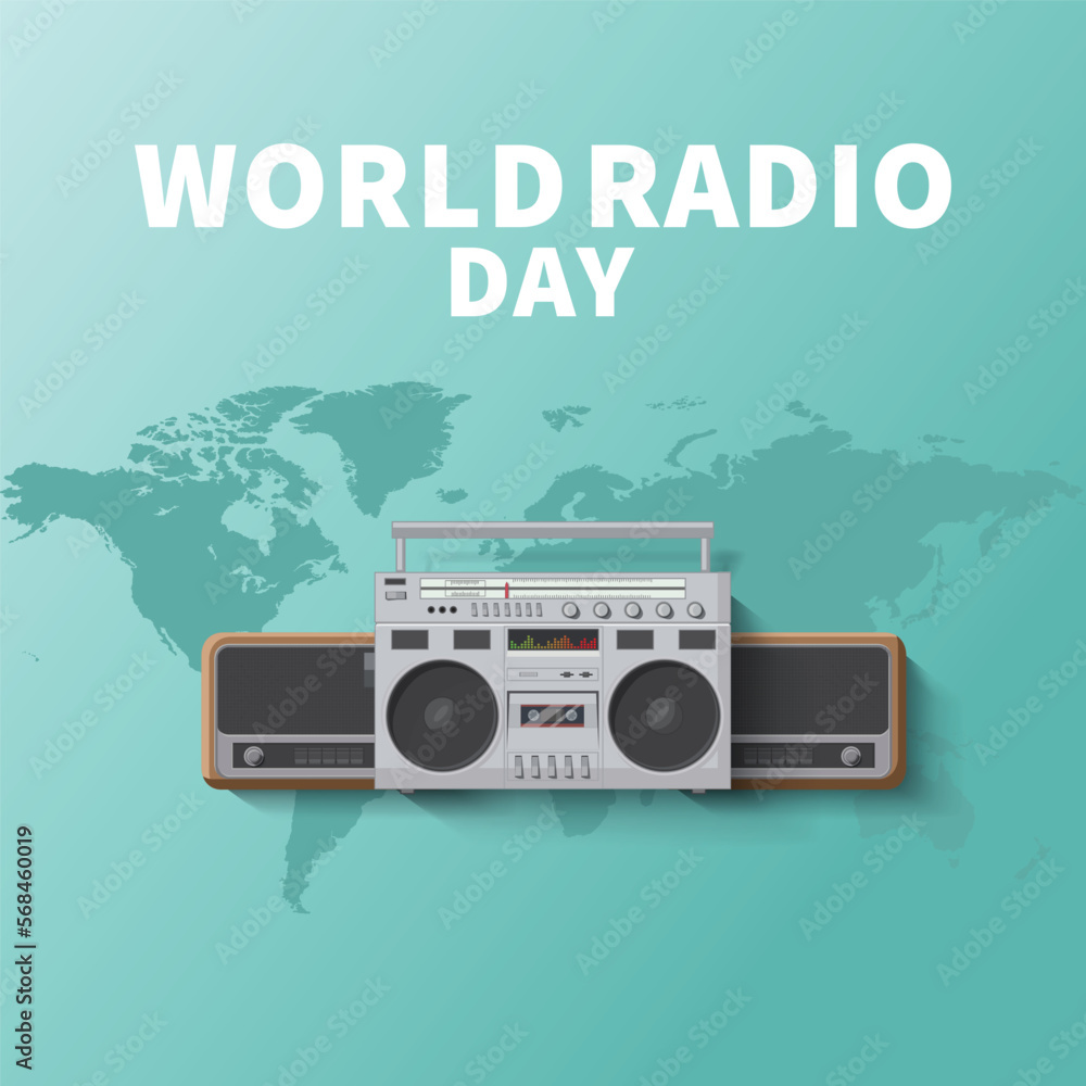 World radio day banner background. vector illustrator. World radio day banner background. vector illustrator.