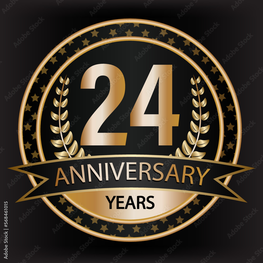 Gradient vector 24 year anniversary and anniversary