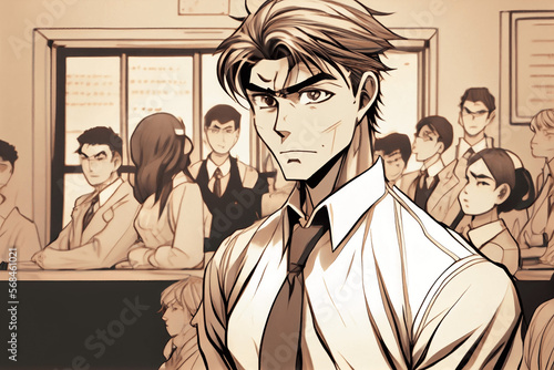 Manga Lehrer an einer Schule