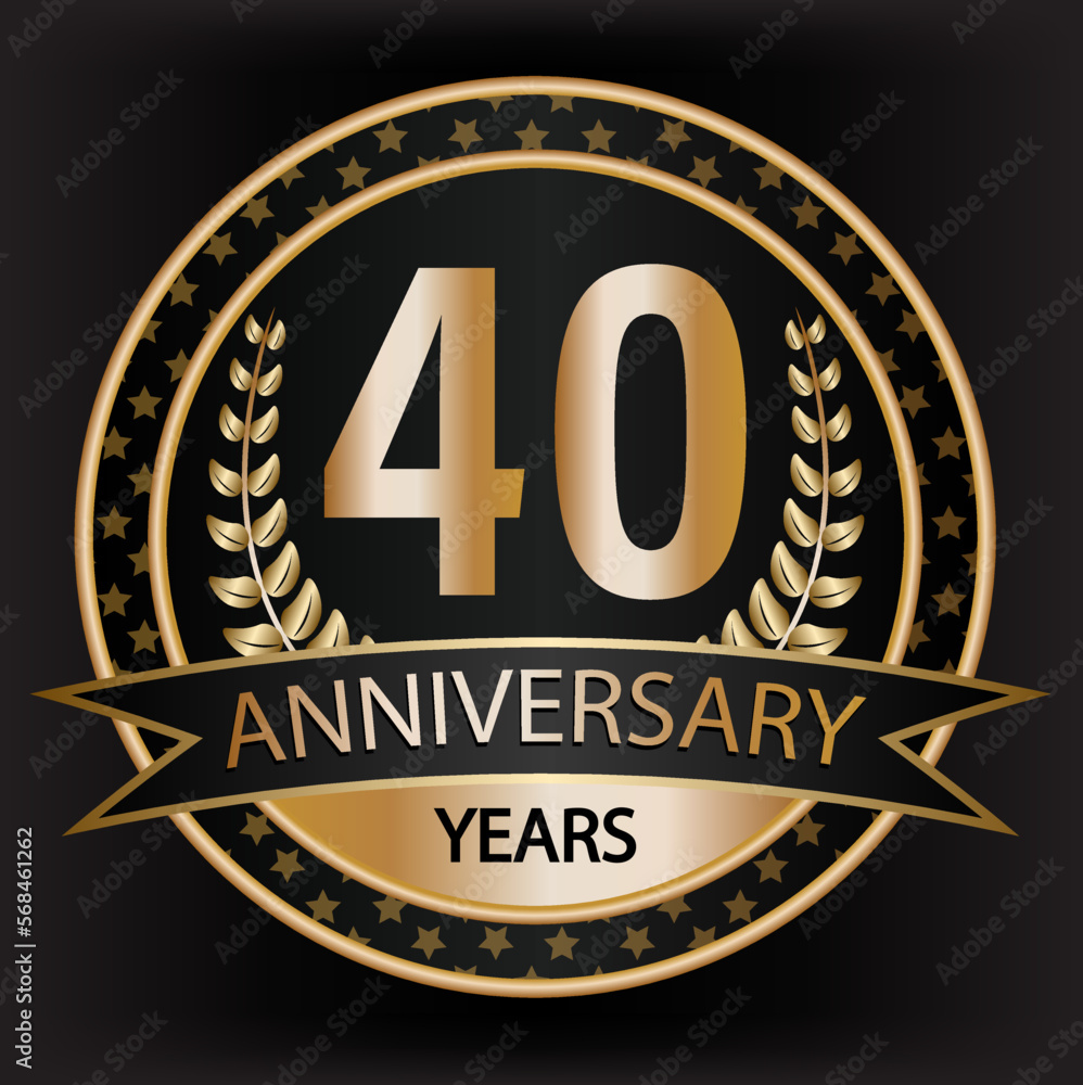 Gradient vector 40 year anniversary and anniversary