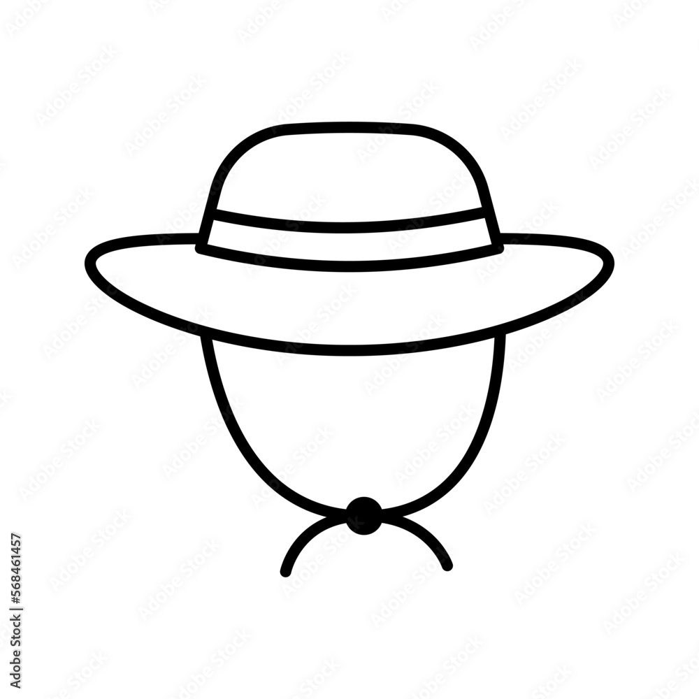 Boonie hat cap icon. Adventure hat. Pictogram isolated on white background. Boonie hat cap icon. Adventure hat. Pictogram isolated on white background.