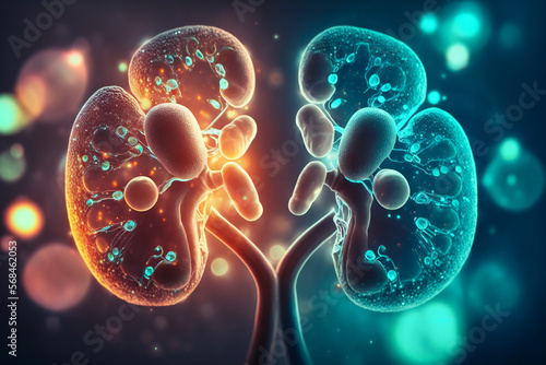 the Kidneys emphasized, symbolizing the importance of the central nervous system and its role in human functioning