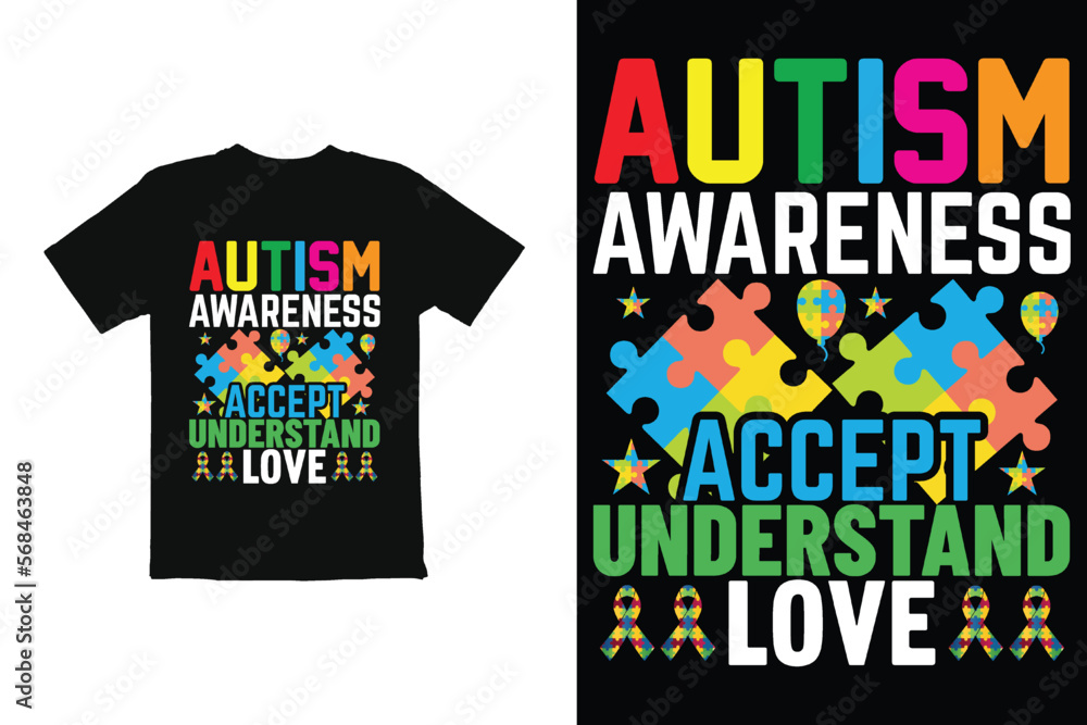 World Autism Day t shirt design vector. t shirt graphics for mug shirt etc World Autism Day t shirt design vector. t shirt graphics for mug shirt etc