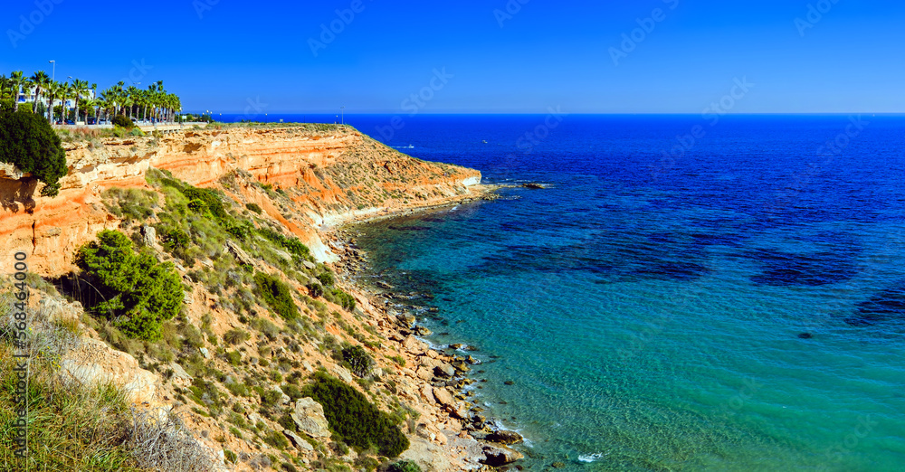 Summer landscape, sunny day at the sea in Spain