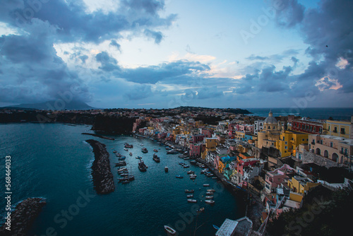 Fototapeta Naklejka Na Ścianę i Meble -  Beautiful fishing village, Marina Corricella on Procida Island, Bay of Naples, Italy.