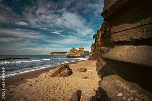 Rock formations on the beach, Procida island, Italy