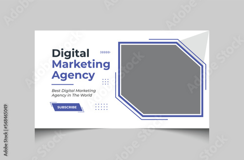Modern business conference video thumbnail and web banner template