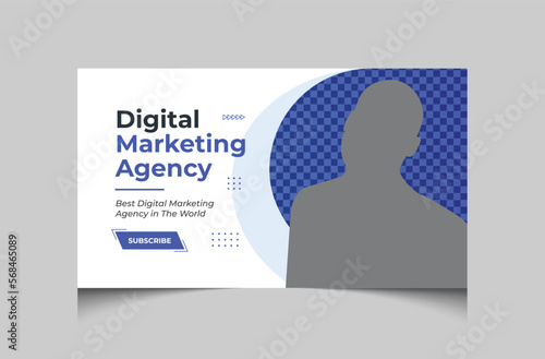 Modern business conference video thumbnail and web banner template