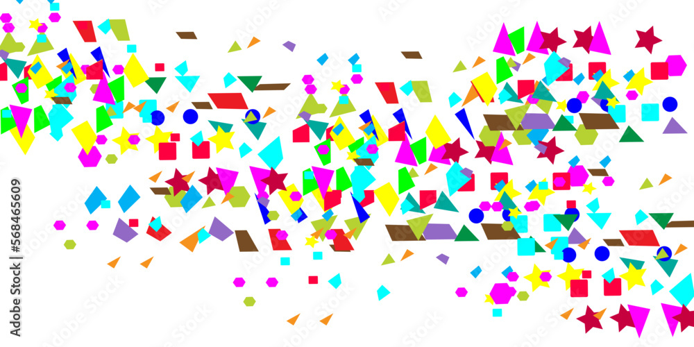 Colorful confetti on a white background. Illustration of a drop of shiny particles. Decorative element. Luxury background for your design, cards, invitations, gifts