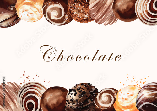 Chocolate watercolor vector background