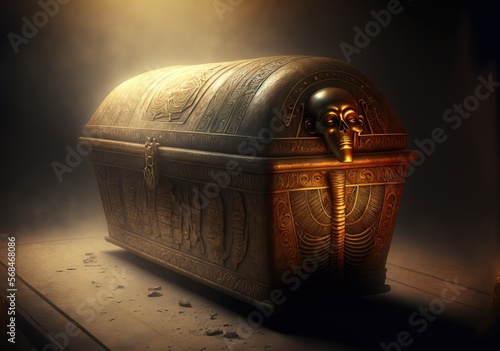 fantasy golden Egyptian casket.  photo