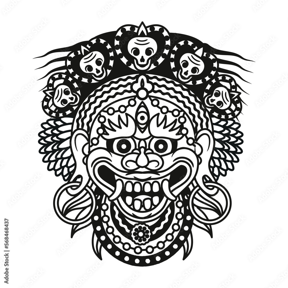 Vector Illustration Mara Demon Buddhism. Vector Illustration Mara Demon Buddhism.