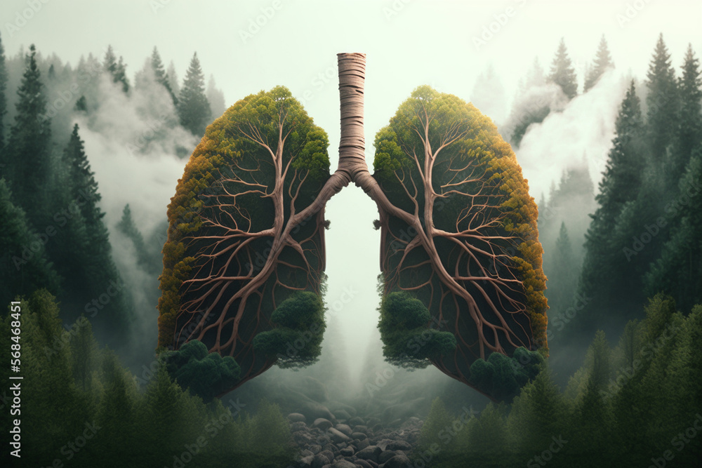 The forest, the lungs of Earth. Fresh and clean lungs without lung