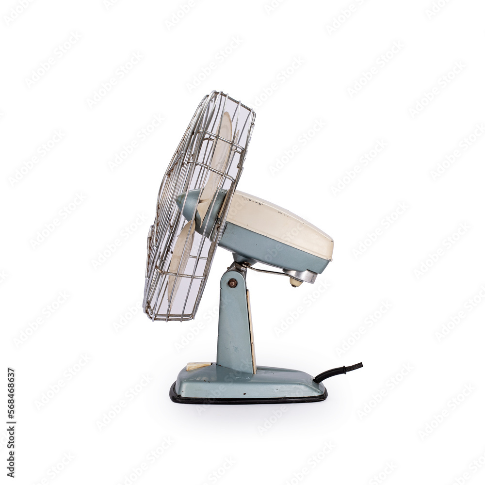 Old electric fan on white background Old electric fan on white background