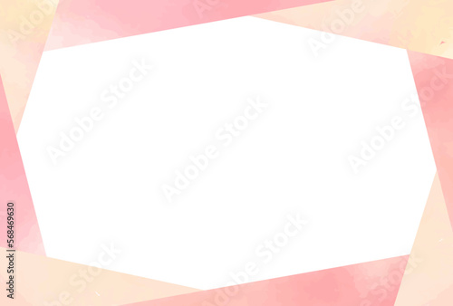 春　水彩　ピンク　フレーム　枠