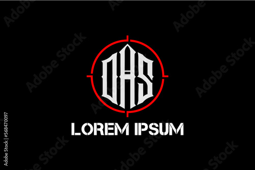 letter D, A, and S round Crosshairs shape vector logo template monogram sign