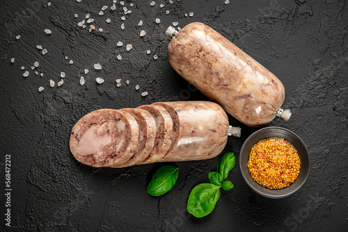 Baked brawn sausage made from liver