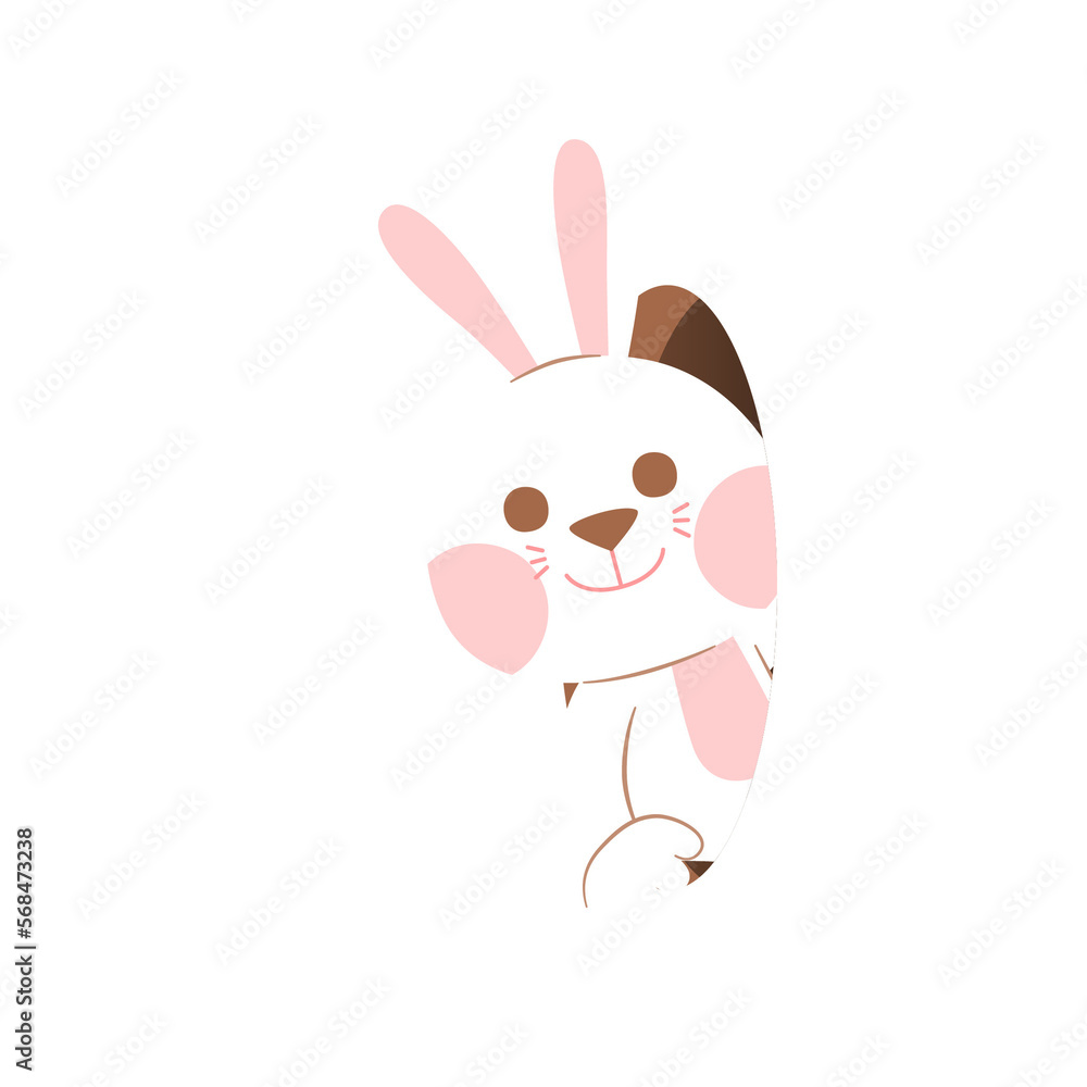 White Rabbit Climb Out From Hole, Illustration, Transparent