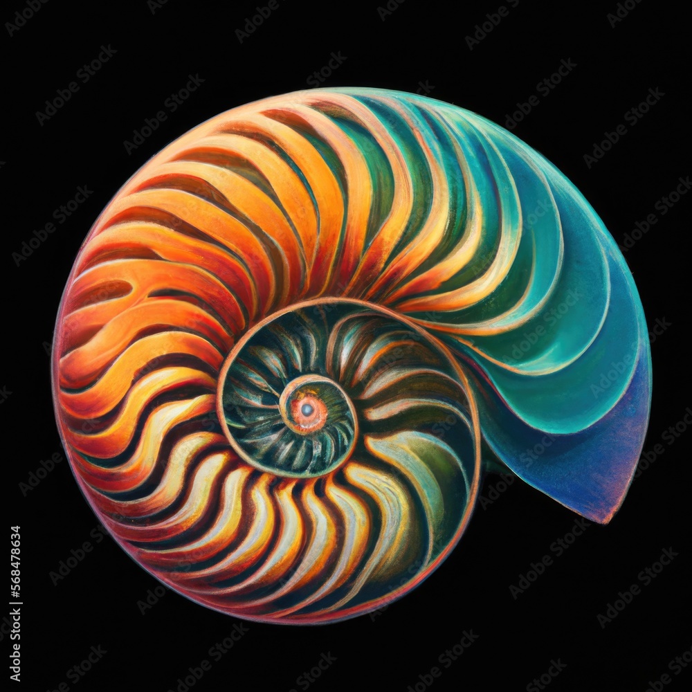 Nautilus sea shell drawing illustration Nautilus sea shell drawing illustration