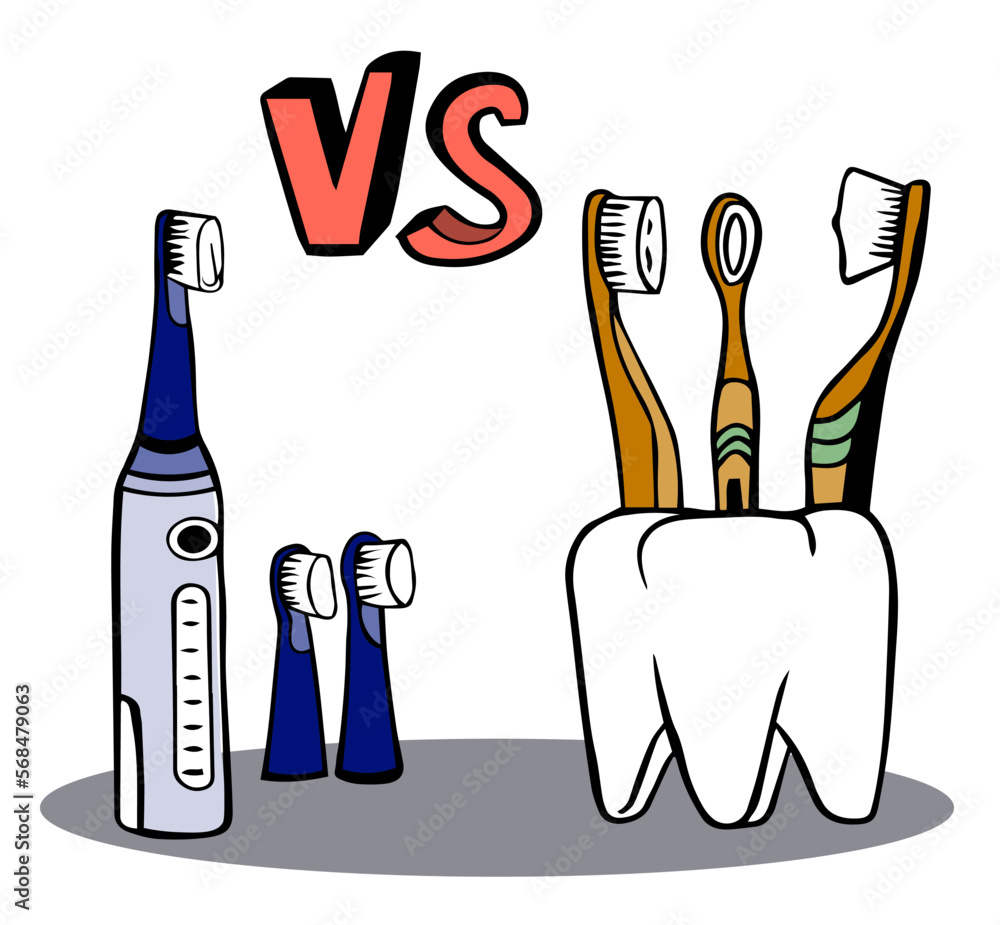 oral and dental hygiene. Dental Cleaning Tools Electric toothbrush vs