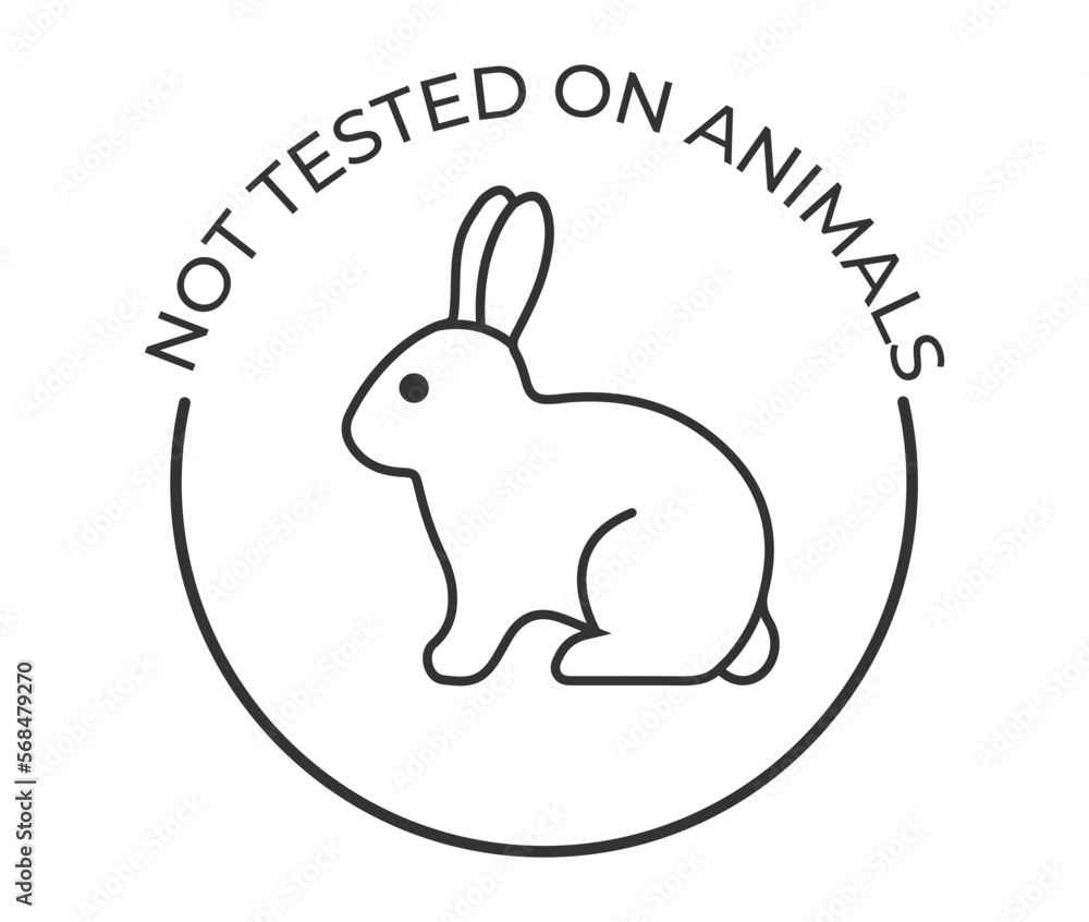 not tested on animals. Animal cruelty free symbol design. Product not tested on animals sign with bunny rabbit stamp. Vector illustration. not tested on animals. Animal cruelty free symbol design. Product not tested on animals sign with bunny rabbit stamp. Vector illustration.