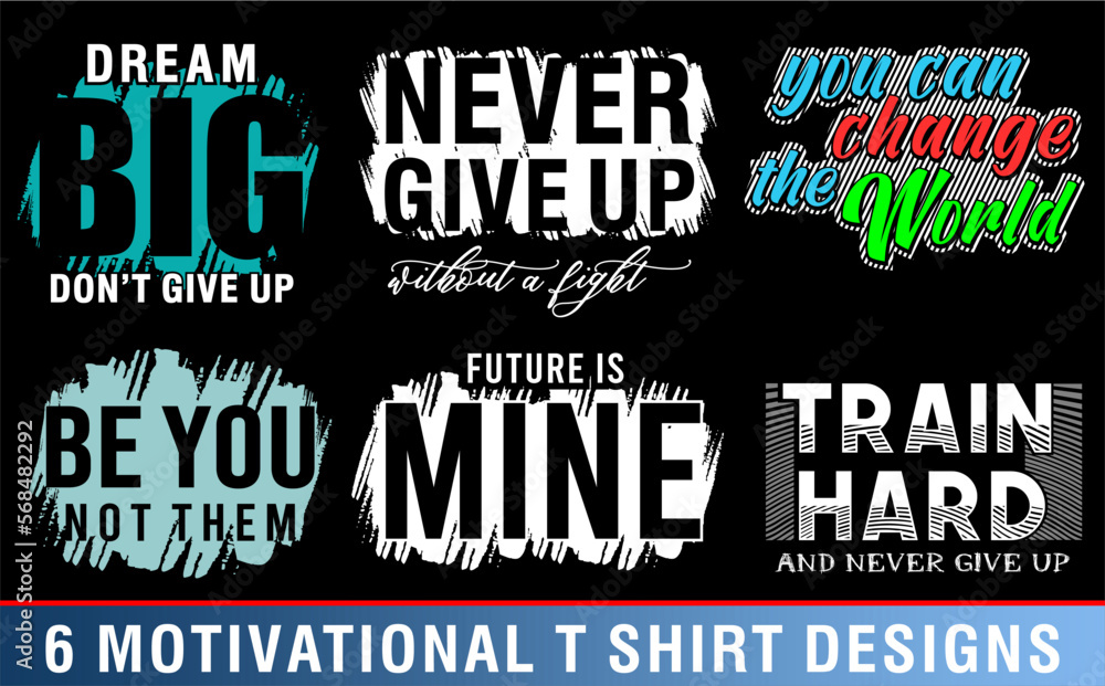 Inspirational, Motivational, Slogan, Quotes T shirt Design Bundle Graphic Vector
