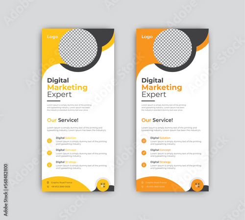 Creative digital marketing agency business rack card or dl flyer template design.