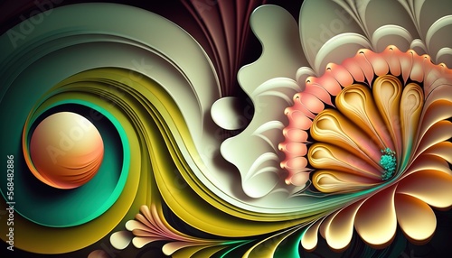 Colorful abstract spring wallpaper with flowers generative ai