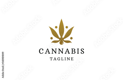 Cannabis logo icon design template flat vector
