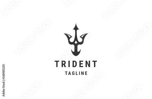 Trident logo icon design template flat vector