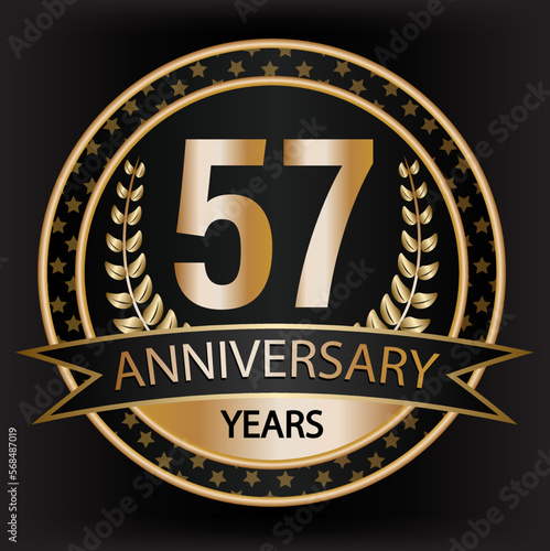 Gradient vector 57 year anniversary and anniversary