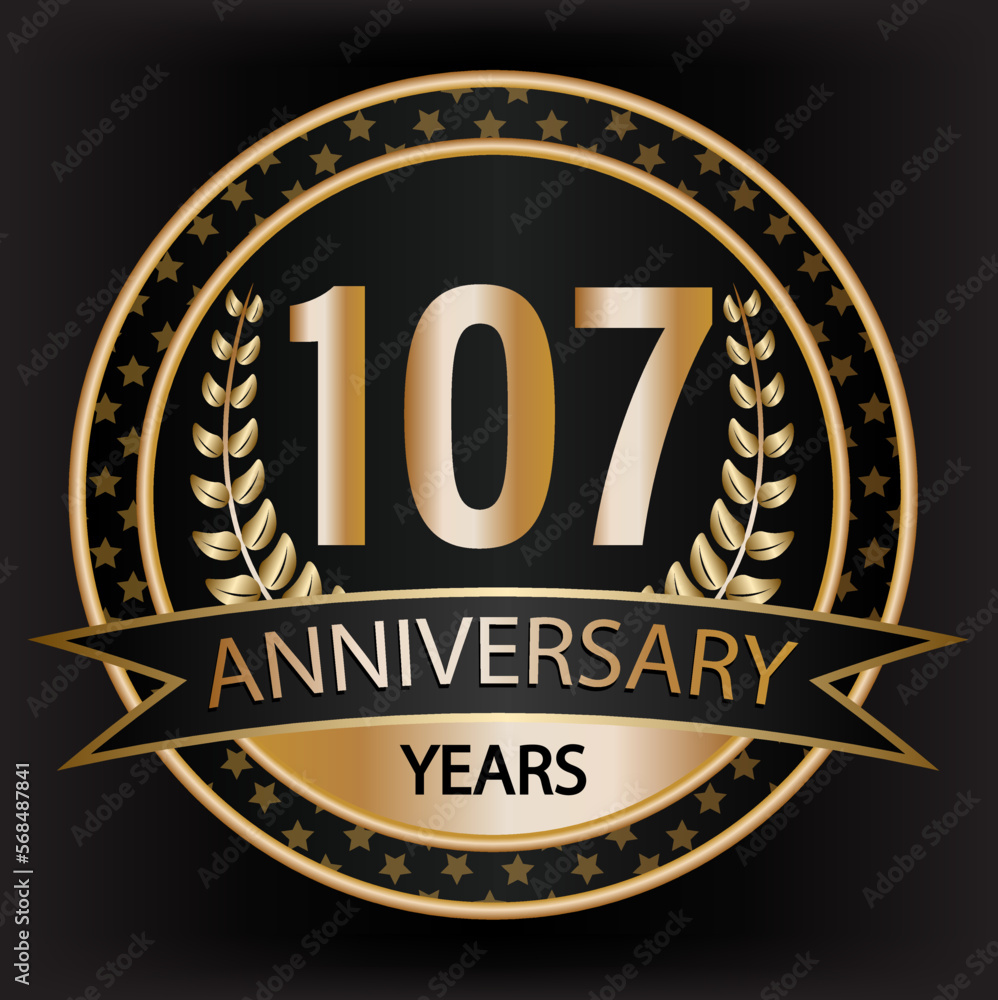 Gradient vector 107 year anniversary and anniversary
