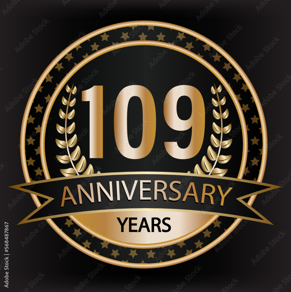 Gradient vector 109 year anniversary and anniversary