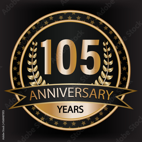 Gradient vector 105 year anniversary and anniversary