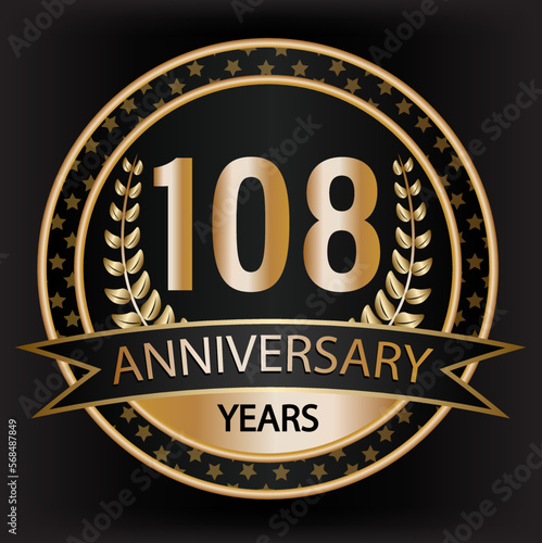 Gradient vector 108 year anniversary and anniversary