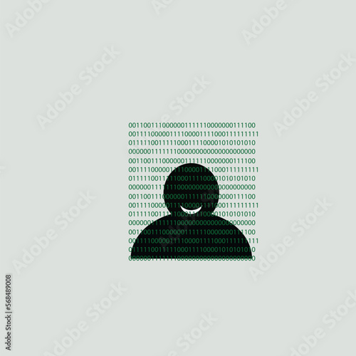 vector a hacker is facing the computer to hack data
