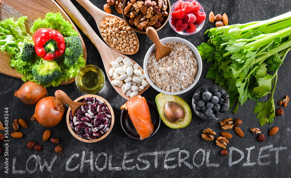 Cholesterol lowering food products. Diet increasing levels of high