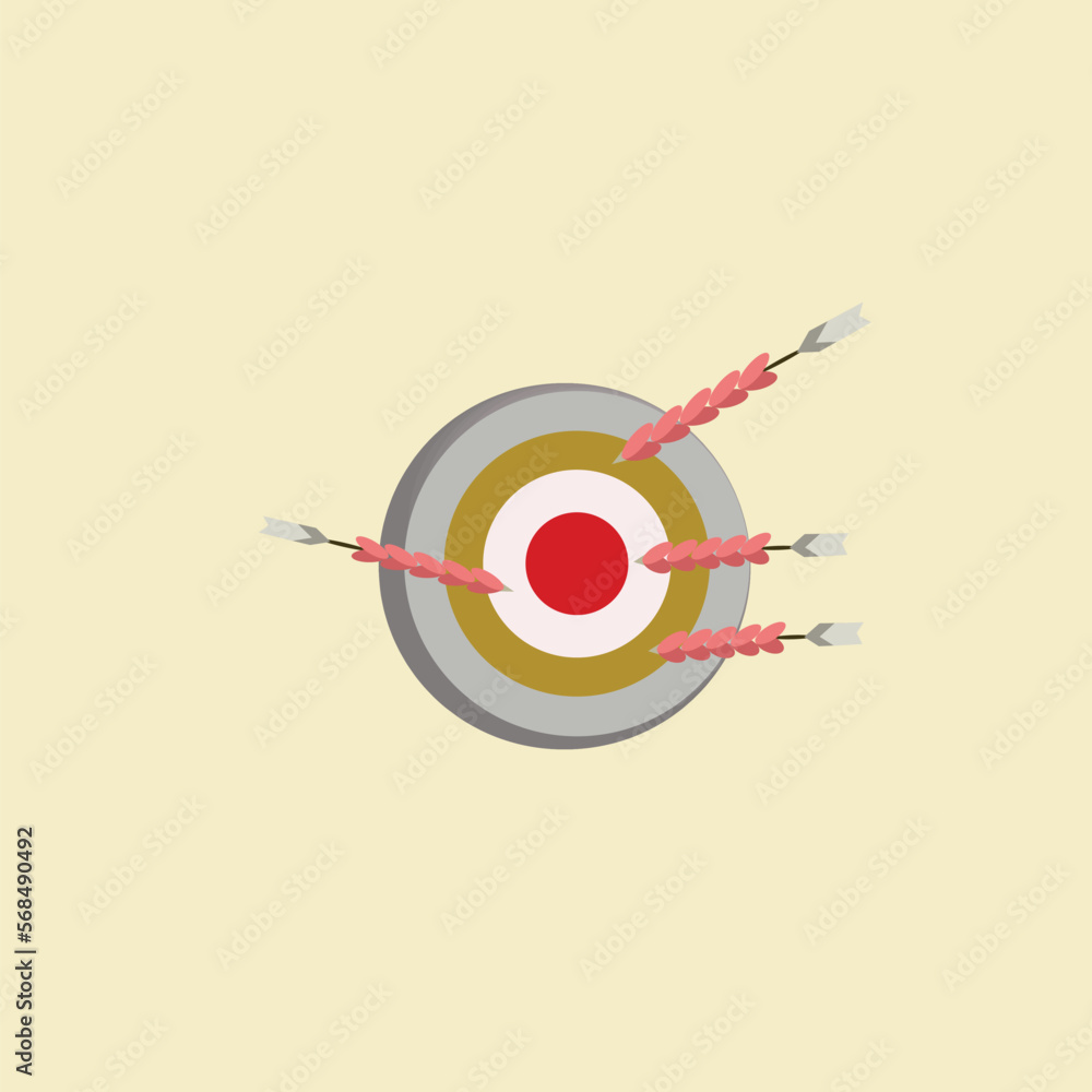 illustration of the target board taking the arrow stuck in its body eps10
illustration of the target board taking the arrow stuck in its body eps10